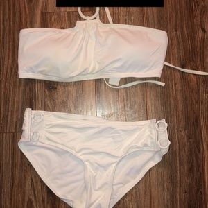 Dkny white bandeau bikini